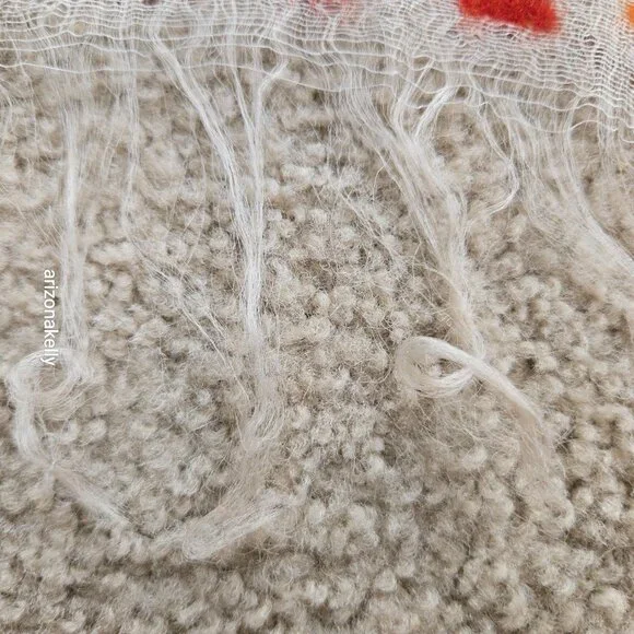 NWOT Zoe Woven Scarf with Vibrant Wool Stripes Red & Orange - Picture 5 of 16